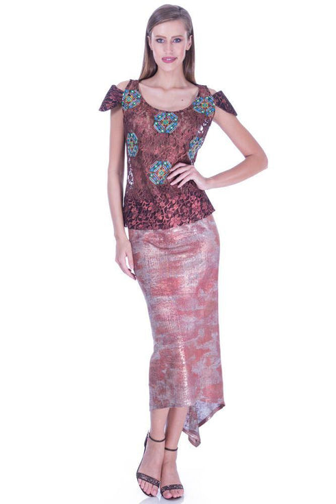 Fusta tricot aramie pictata  Liza Panait Liza Panait Online Boutique